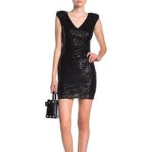 Dress Forum Sequined Black Mini Dress M